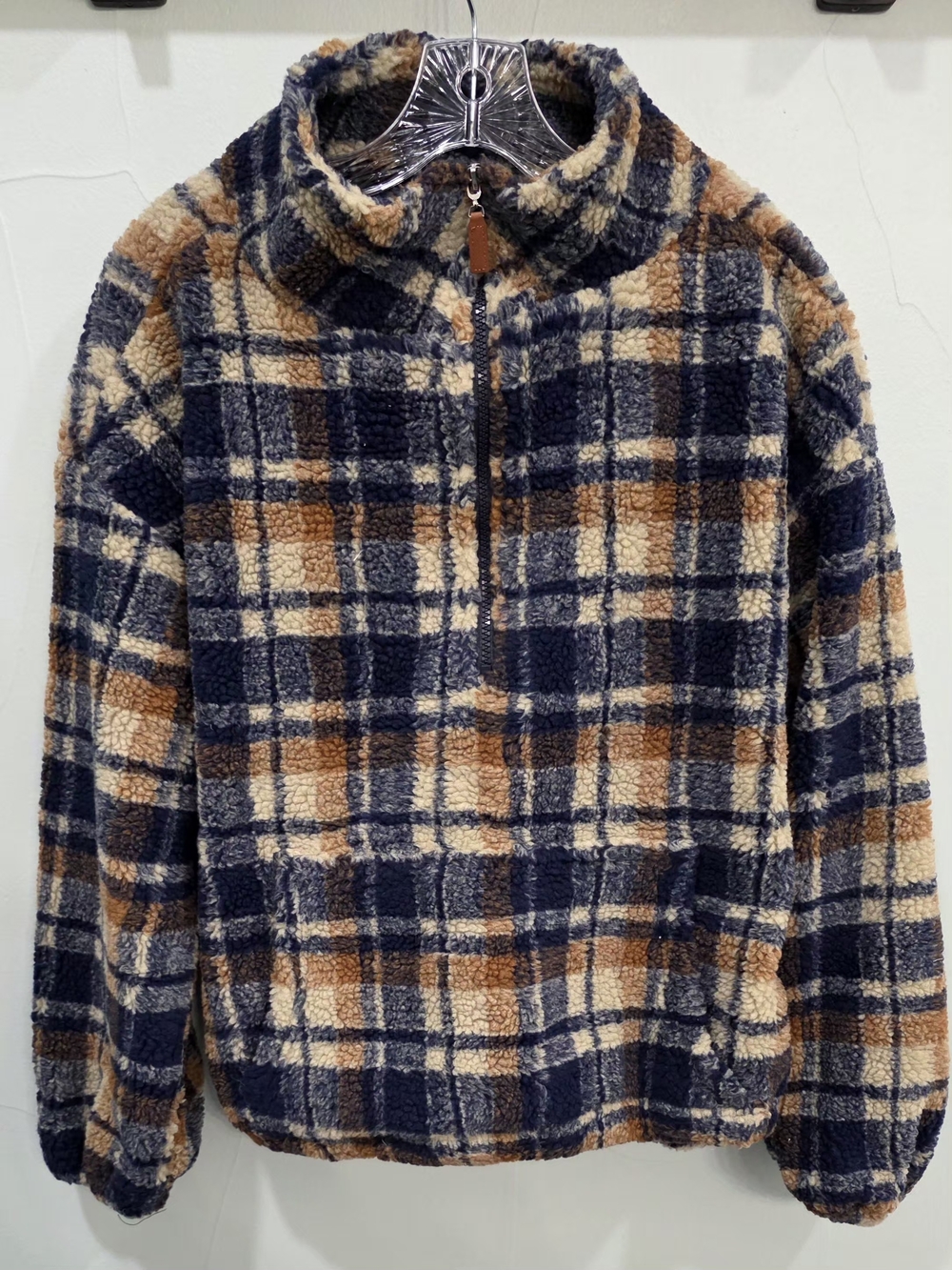 Bluivy Plaid Sherpa Half Zip